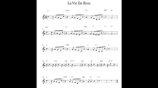 La Vie en Rose - Play along - Backing track (C key score violin/guitar/piano)