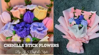 Pipe cleaner flower bouquet tutorial | Easy detailed friendly for beginners