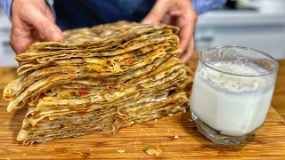 Turkish GOZLEME Flat Bread With Eggplant 😍 VEGAN Filling!