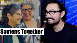 OMG 😳 Sautens Together! Aamir Khan watches ex-wives Kiran Rao and Reena Dutta HUGGING each other