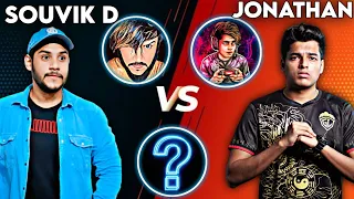 Jonathan vs Souvik d | best 1v4 clutches @JONATHANGAMINGYT @SOUVIKDLIVE1 #mahiplays