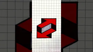 Mesmerizing 3D Arrows: An Optical Illusion on Graph Paper ✍🏻 #shorts #shortvideo #3d #art #drawing