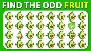 Find the ODD One Out - Fruit Edition 🍎🥑🍉 Easy, Medium, Hard - 25 Ultimate Levels Emoji Quiz - Part 1