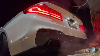 BMW G30 540i MUFFLER DELETE CATLESS DOWNPIPE (STAGE 2) || Exhaust sound, flyby and tire burn