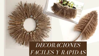 DECORACIONES CON RAMAS SECAS, YUTE, Y BURLAP