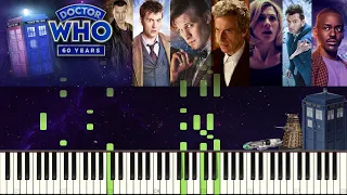 Every Doctor's Theme (Piano Tutorial) Doctor Who