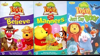 The Book of Pooh - Fun with Make Believe, Fun with Manners and Just Say BOO! (2003, UK VHS)