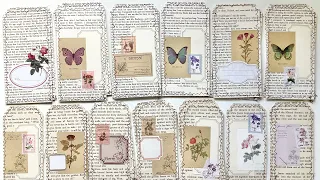 How I make embellished tags for junk journals - Vintage collage