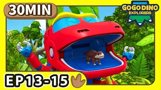 GOGODINO EXPLORERS【13-15】| Compilation | Dinosaur | Kids Cartoon | Toys | Animals Videos | Season 3