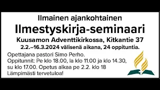 Ilmestyskirja seminaari - pastori Simo Perho 1/24