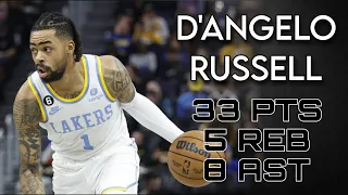 D'Angelo Russell 33PTS 5REB 8AST | New York Knicks vs Los Angeles Lakers | NYK vs LAL | Mar 12, 2023