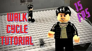 Lego Stop Motion Walk Cycle (15 fps)- Brick Film Tutorial