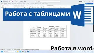 Работа с таблицами в Word