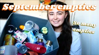 SERIOUSLY HUGE SEPTEMBER EMPTIES 2023|HYGIENE AND HOME FRAGRANCE | BATH AND BODY WORKS THE BODY SHOP