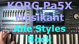 KORG Pa5X Musikant: Alle ROCK Styles (complete style demo)
