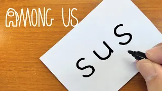 How to draw SUS（Among Us）Using How to turn words into a cartoon