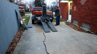 Unloading a 500lb machine base by myself.