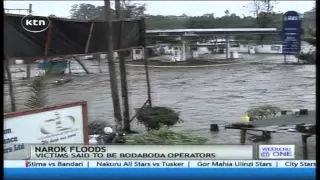 4 people said to be bodaboda have gone missing after 6 were swept by flash floods in Narok.