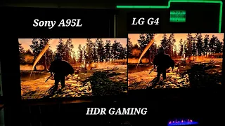 IMPRESSIONS SIDE BY SIDE SONY A95L VS LG G4. THE LG G4 IS AN AMAZING TV. LG DID THERE THING.