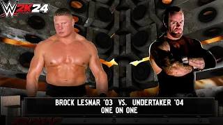 wwe 2k24 - Brock Lesnar '03 vs Undertaker '04| Raw