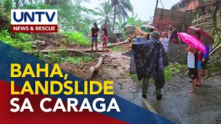 Baha at landslide nararanasan na sa ilang bahagi ng Caraga Region