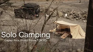 【ASMR】Solo Camping in JAPAN - Gapao Rice,Wood Stove,Tokyo【Jimny】