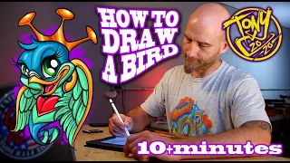 How to draw a bird / Ipad pro in procreate by tattoo artist Tony Ciavarro