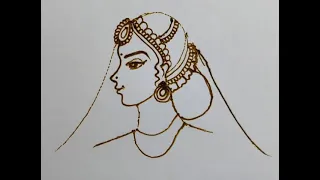 Dulhan mehndi me side face bride kaise banayein ? #tutorial #sidefacebride