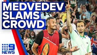 World No. 2 Daniil Medvedev savages rowdy AO crowd for booing | 9 News Australia