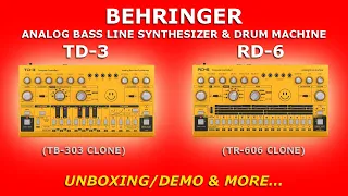 🙂 BEHRINGER TD-3 Synthesizer & RD-6 Drum Machine / UNBOXING / DEMO & MORE...