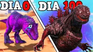 O PEQUENO GIGANOTOSSAURO SE TORNOU O GIGANTE SHIN GODZILLA EM 100 DIAS! ARK