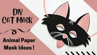 How to make a cat mask with paper | DIY Paper Cat Mask | Cat costume idea | Animal mask making ideas