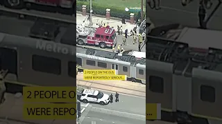 Aerial video: Train, USC bus collide in #California, injuring dozens | #shorts #california #metro