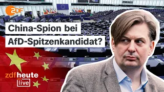 Mitarbeiter unter Verdacht: Wird der Fall zur Belastung für AfD-Politiker Krah? | ZDFheute live