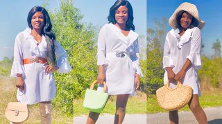 1 SIMPLE DRESS AND 3 DIFFERENT STYLES #fashion #tryonhaul #haul #spring #lookbook