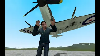 Spitfire flies LOW over TV presenter (GMOD Edition)