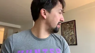 Lin-Manuel Miranda playing the piano to his son