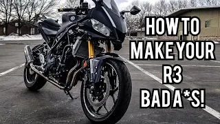 BEST PERFORMANCE MODS FOR 2019 YAMAHA R3 | CUSTOM YZF-R3 REVIEW | MAKE YOUR R3 FASTER | BEGINNER