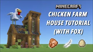 Minecraft Chicken Farm House Tutorial (With Fox) [Aesthetic Farm] [Java Edition] [1440p HD]