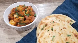 Easy 10 Minute Paneer Tikka Masala (and Garlic Naan from Pita Bread)