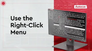 Using the right click menu in Autocue Explorer software