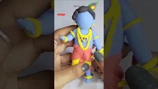 DIY clay Little Krishna Idol ( Makhan chor ) #shorts