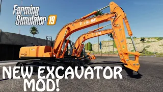 NEW EXCAVATOR MOD in Farming Simulator 2019 | THE HITACHI EXCAVATOR | PS4 | Xbox One
