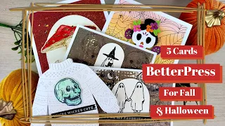 5 Cards with Spellbinders Fall & Halloween Betterpress Release