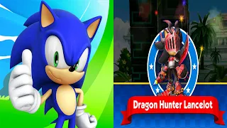 Sonic Dash - Dragon Hunter Lancelot New Character Unlocked - All 68 Characters Unlocked Gameplay 3D