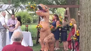 Maid Of Honour Dressed As Dinosaur