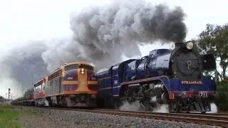 Steam and Diesel parallel - R711 to Bacchus Marsh: Australian Trains