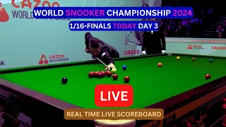 2024 World Snooker Championship LIVE Score UPDATE Today 1/16-Finals Day 3 Matches Apr 22 2024