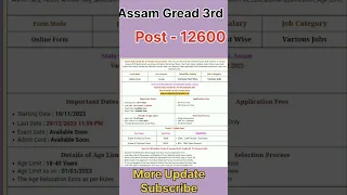 Assam Various Posts (Grade-III, IV) Recruitment 2023 syllabus books date previous year paper