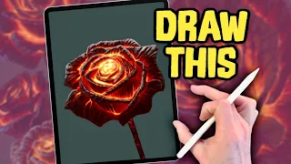 PROCREATE Rose DRAWING Tutorial in Easy STEPS